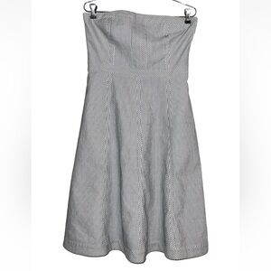Banana Republic Seersucker Striped Strapless Dress Sz 8